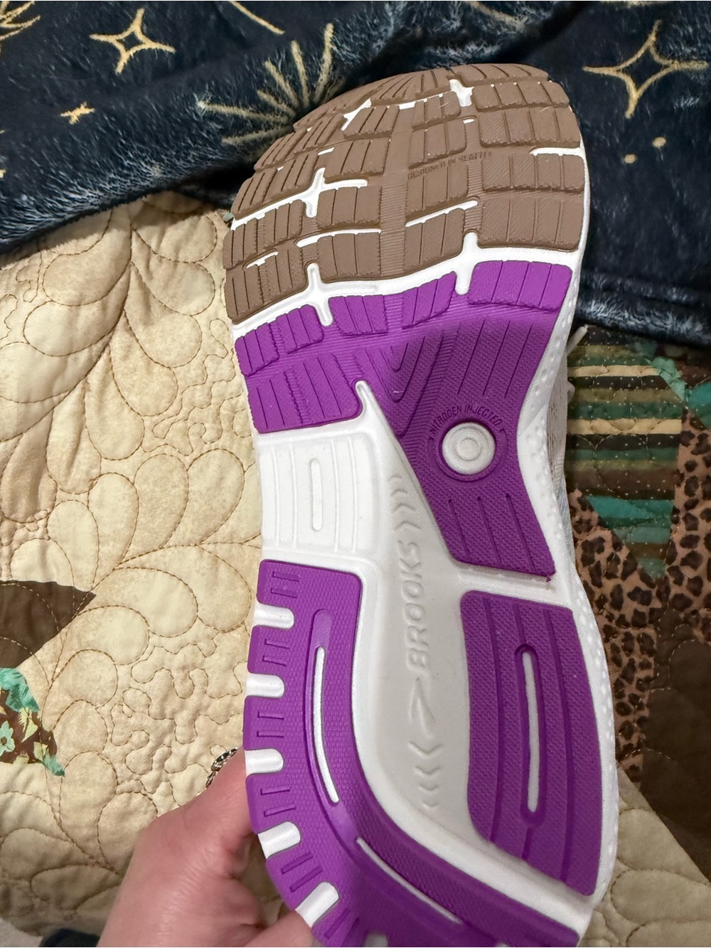 Brooks Women's Ghost 16 running sneakers almond peach/coconut/purple size 10 - Picture 10 of 15